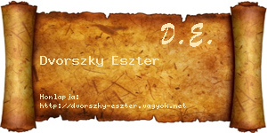 Dvorszky Eszter névjegykártya